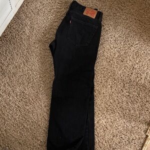 Levi's Men's Dark Black Straight Jeans